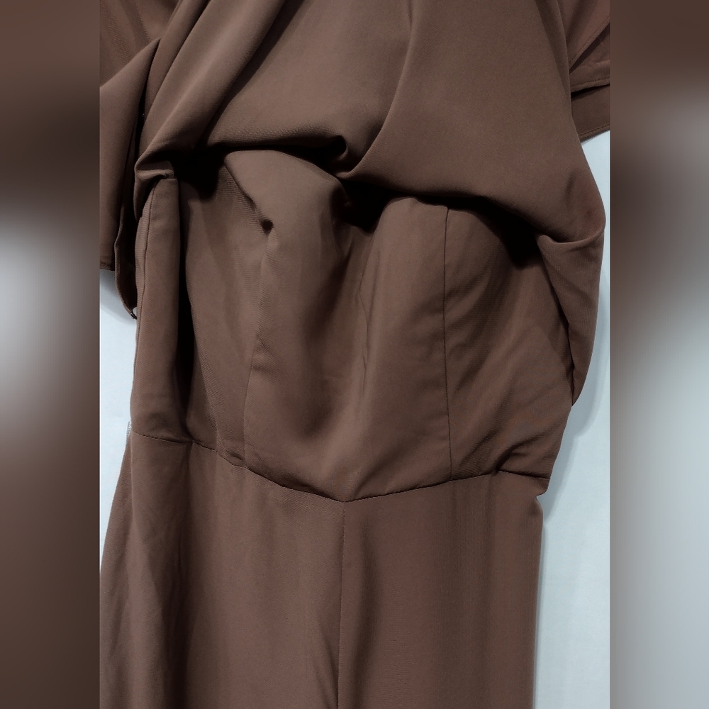 NWT LanTing Bride Wide Leg Wrap Jumpsuit Women's S Brown Retro 90s Y2K Weddings - Picture 3 of 14